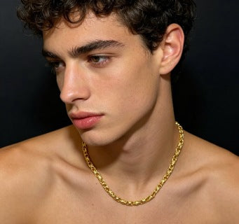 YSL Ornate Gold Chain Link Necklace