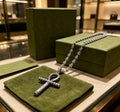Gucci Interlocking G Cross Pendant Bead Chain Necklace