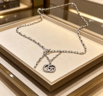 Gucci Interlocking G Medallion Long Chain Lariat Necklace