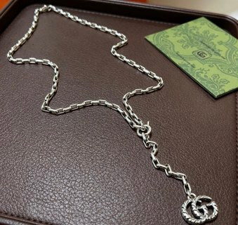 Gucci Interlocking G Medallion Long Chain Lariat Necklace