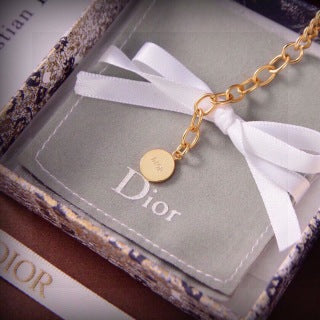 Dior Red Accent Chain Link Bracelet