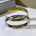 YSL Crystal Monogram Edge Cuff Bracelet