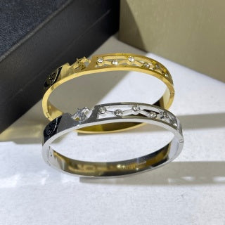 YSL Crystal Starline Open Cuff Bracelet
