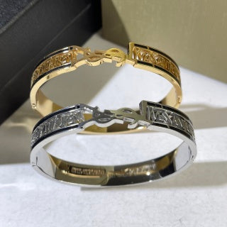 YSL Monogram Link Crystal Cuff Bracelet
