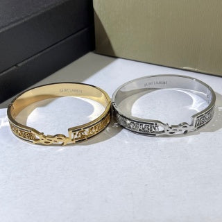 YSL Monogram Link Crystal Cuff Bracelet