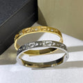 YSL Dual Tone Crystal Emblem Cuff Bracelet