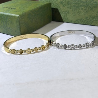 Gucci Interlocking G Multi-Link Crystal Charm Chain Bracelet
