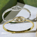 Gucci Oval Interlocking G Pavé Halo Crystal Cuff Bracelet