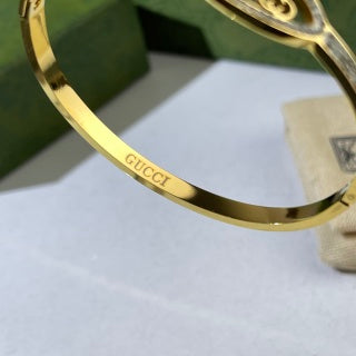 Gucci Oval Interlocking G Pavé Halo Crystal Cuff Bracelet