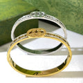 Gucci Oval Interlocking G Crystal Accent Open Cuff Bracelet
