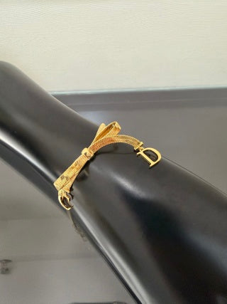 Dior Bow CD Letter Gold Chain Bracelet
