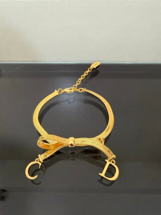 Dior Bow CD Letter Gold Chain Bracelet