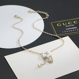 CHANEL Pearl Frame Emblem Pendant Necklace