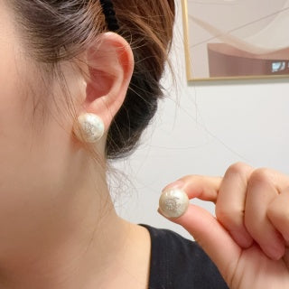 CHANEL Pearl Mist Round Stud Earrings
