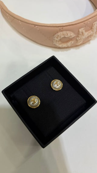 Chanel Timeless Pearl CC Stud Earrings
