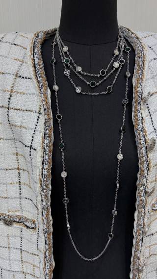 Chanel Midnight Gemstone Layered Necklace