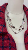 Chanel Layered Gemstone Charm Necklace