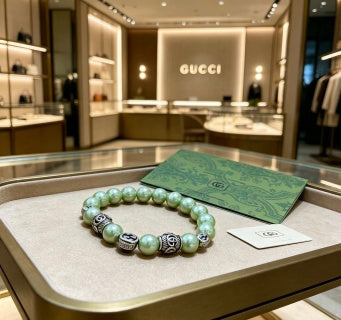 Gucci GG Pearl Beaded Charm Bracelet