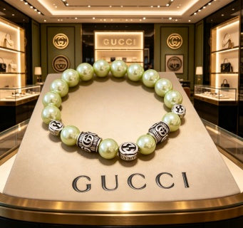 Gucci GG Pearl Beaded Charm Bracelet