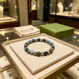 Gucci GG Beaded Stone Charm Bracelet