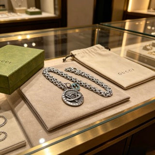 Gucci GG Compass Medallion Pendant Necklace