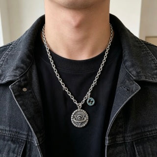 Gucci GG Compass Medallion Pendant Necklace