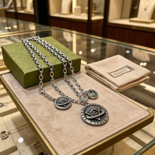 Gucci GG Compass Medallion Pendant Necklace