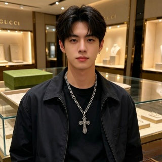 Gucci GG Cross Pendant Chain Necklace