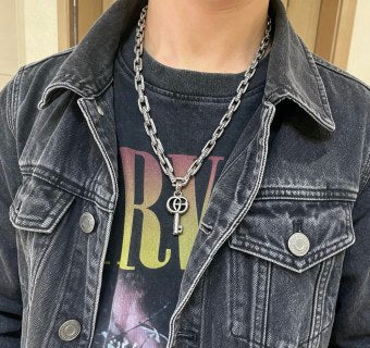 Gucci Key Charm Double Chain Necklace