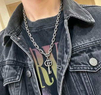 Gucci Key Charm Double Chain Necklace