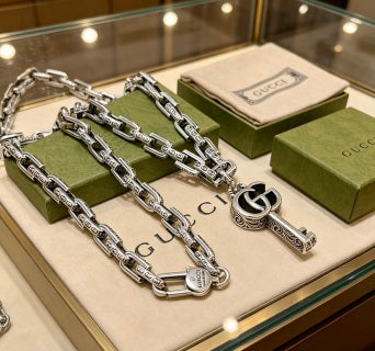 Gucci Key Charm Double Chain Necklace
