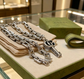 Gucci Key Charm Double Chain Necklace