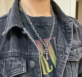 Gucci Key Charm Double Chain Necklace