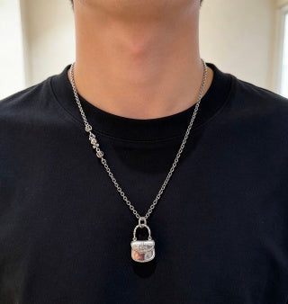 Gucci GG Padlock Mini Charm Long Necklace