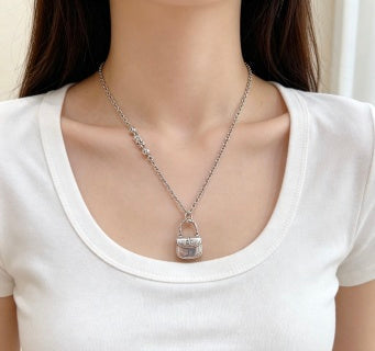 Gucci GG Padlock Mini Charm Long Necklace
