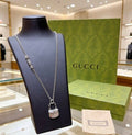Gucci GG Padlock Mini Charm Long Necklace