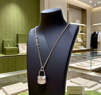 Gucci GG Padlock Mini Charm Long Necklace
