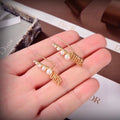 Dior Pearl J'Adior Script Drop Stud Earrings