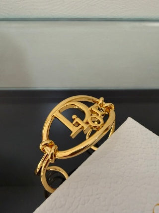 Dior CD Oval Signature Gold Bangle Bracelet