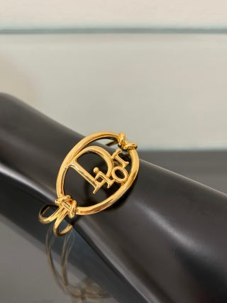 Dior CD Oval Signature Gold Bangle Bracelet
