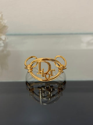 Dior CD Oval Signature Gold Bangle Bracelet