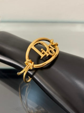 Dior CD Oval Signature Gold Bangle Bracelet