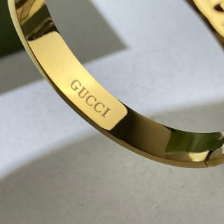 Gucci GG Web Stripe Crystal Cuff Bracelet