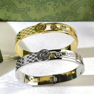 Gucci GG Monogram Crystal Cuff Bracelet