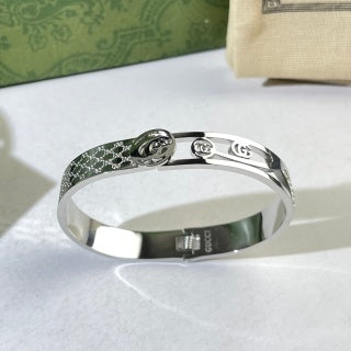 Gucci GG Monogram Crystal Cuff Bracelet