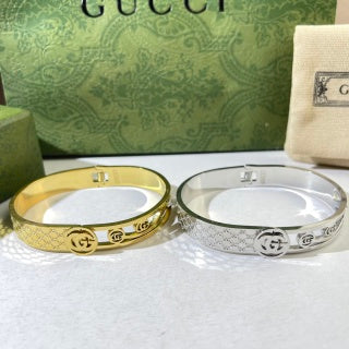 Gucci GG Monogram Crystal Cuff Bracelet