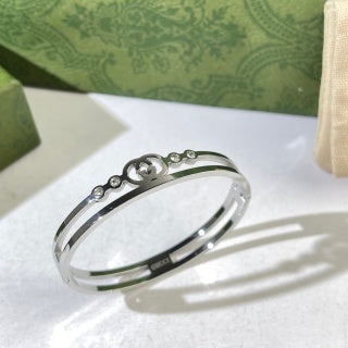 Gucci GG Crystal Wave Cuff Bracelet
