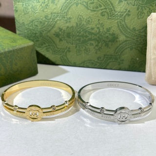 Gucci GG Medallion Crystal Detail Cuff Bracelet