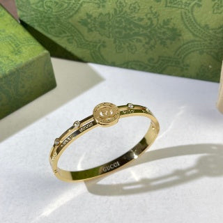 Gucci GG Medallion Crystal Detail Cuff Bracelet