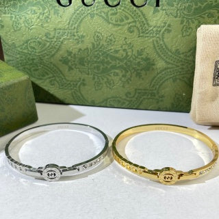 Gucci GG Medallion Edge Cuff Bracelet